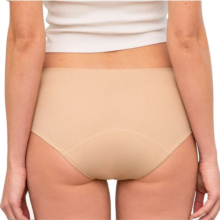 Shorty menstruel invisible – Flux moyens – Nude