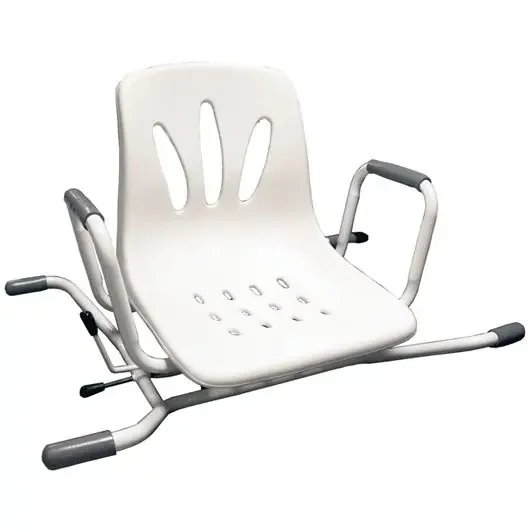 Siège de bain pivotant inox – Blanc