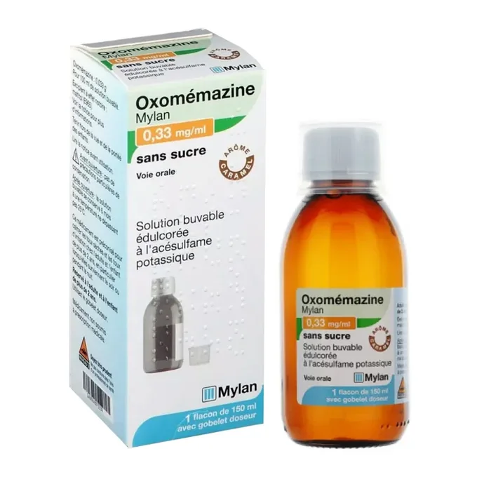 Sirop Oxomémazine Mylan 0,33mg/ml – Sans sucre – Toux sèche – 150ml