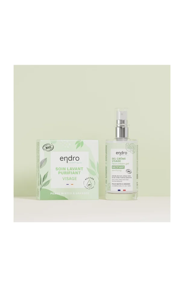 Soin lavant & gel-crème matifiant – Peaux mixtes à grasses