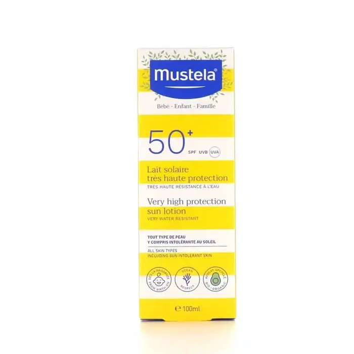 SOLAIRE LAIT TRES HAUTE PROTECTION SPF 50+ BEBE ENFANT FAMILLE 100ML MUSTELA BEBE