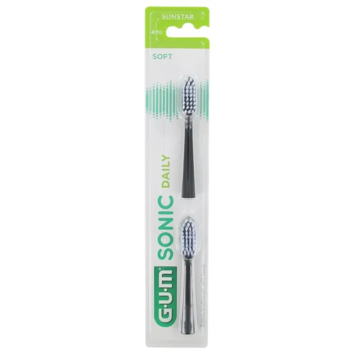 SONIC DAILY TÊTE DE BROSSE A DENTS SOUPLE X2 NOIR GUM