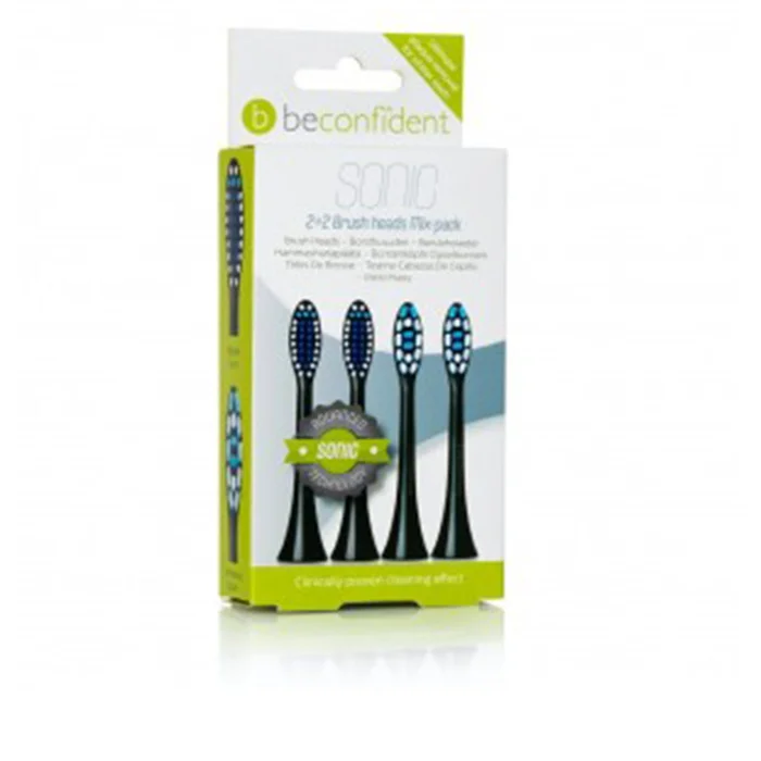 SONIC TOOTHBRUSH HEADS REGULAR/WHITENING BLACK coffret 4 pz
