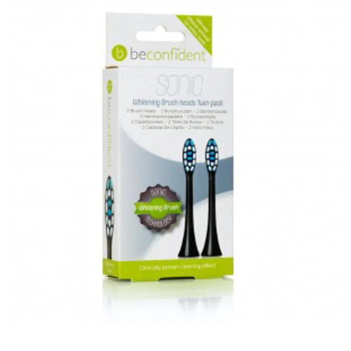 SONIC TOOTHBRUSH HEADS WHITENING BLACK coffret 2 pz