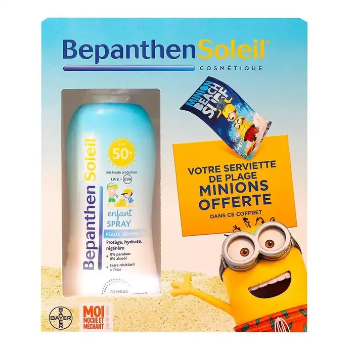 Spray enfant SPF50+ 200ml + serviette Minions offerte