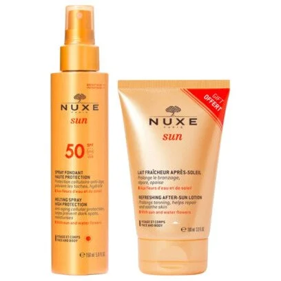 Spray fondant SPF50 & lait fraîcheur après soleil – Visage & corps