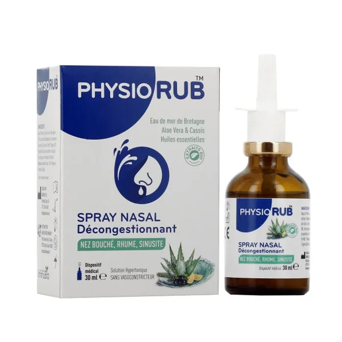 Spray Nasal Décongestionnant Physiorub – Nez bouché Rhume Sinusite – Flacon 30 ml