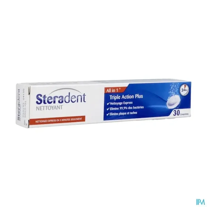 Steradent triple action comprimé effervescent 30