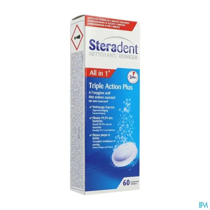 Steradent triple action comprimé effervescent 60