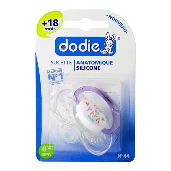Sucette anatomique +18m n°44 silicone fan de maman/fan de papa