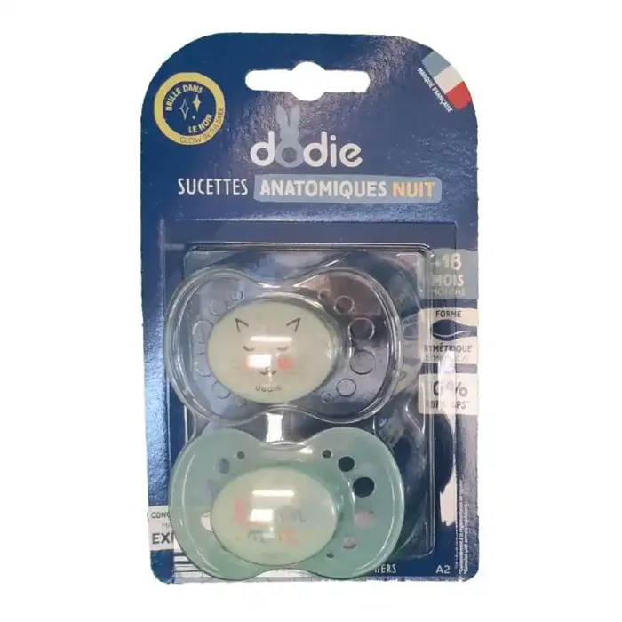 SUCETTES ANATOMIQUES NUIT +18 mois X2 DODIE