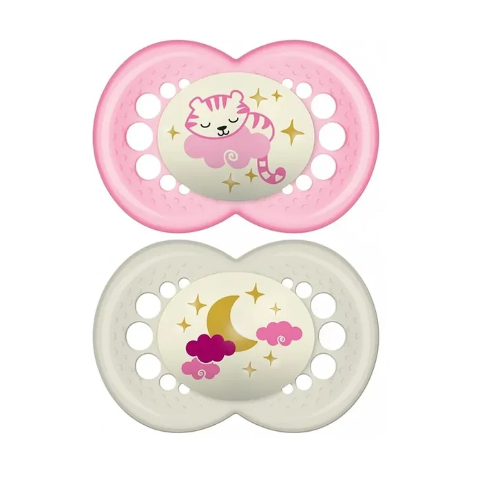 Sucettes Nuit – Silicone – 6 Mois et plus – Par 2