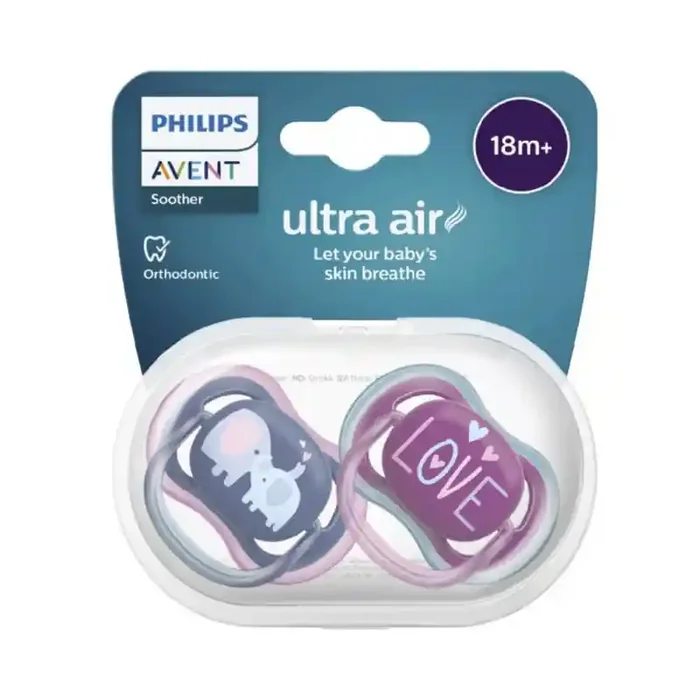 SUCETTES ULTRA AIR COLORIS ROSE 18 mois + AVENT