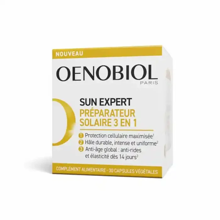 SUN EXPERT PREPARATEUR SOLAIRE 3 en 1 – 30 CAPSULES OENOBIOL