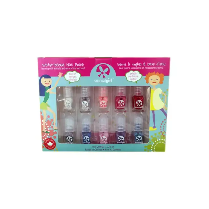 SUNCOATGIRLS MINI VERNIS ONGLES à base d‘eau COLLECTION ÉTÉ 10 X 2ML