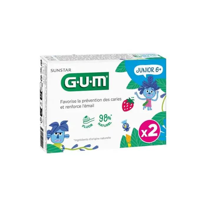 SUNSTAR DENTIFRICE JUNIOR +6ANS LOT DE 2 X 50ML GUM