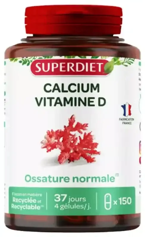 Superdiet Calcium + Vitamine d – 150 Gélules