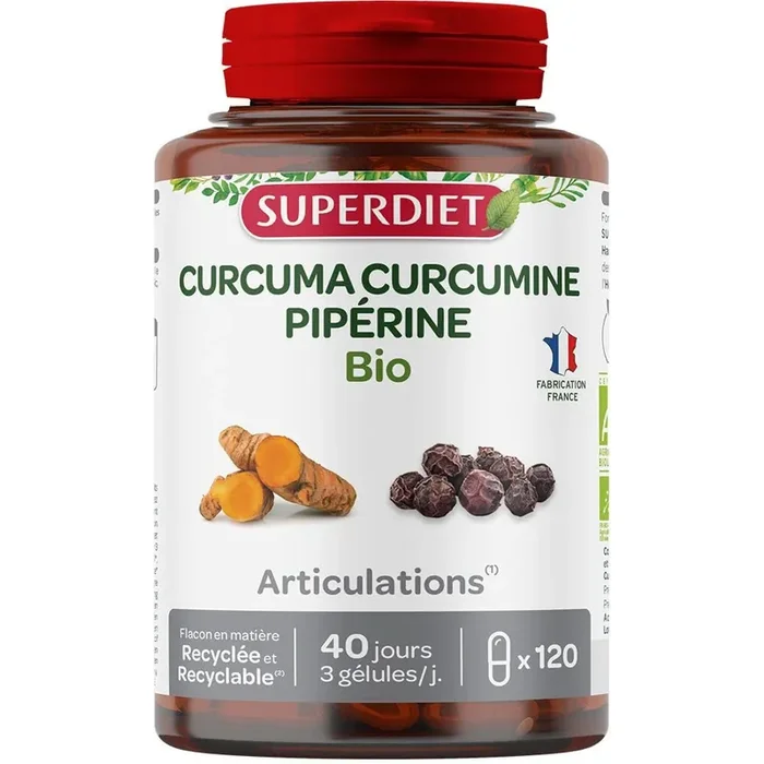 SUPERDIET Curcuma Curcumine – Pipérine BIO