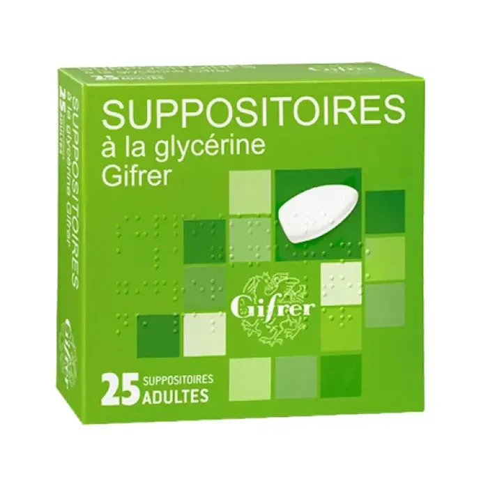Suppositoires à la glycérine – Constipation – Adulte – 25 suppositoires