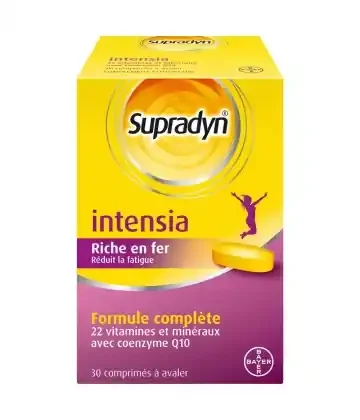 Supradyn Intensia à avaler Vitamines, Minéraux et Fer 30 comprimés Réduit la fatigue