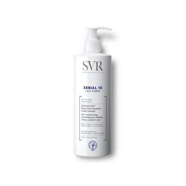 SVR XERIAL 10 Lait Corps 400ml – Hydratant 24H, Lissant Anti Squames, Confort Intense