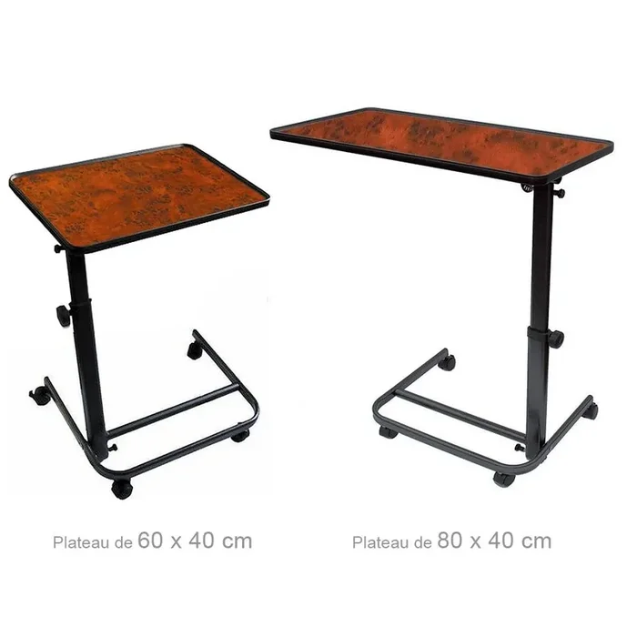 Table de lit Diffusion style Ronce de noyer