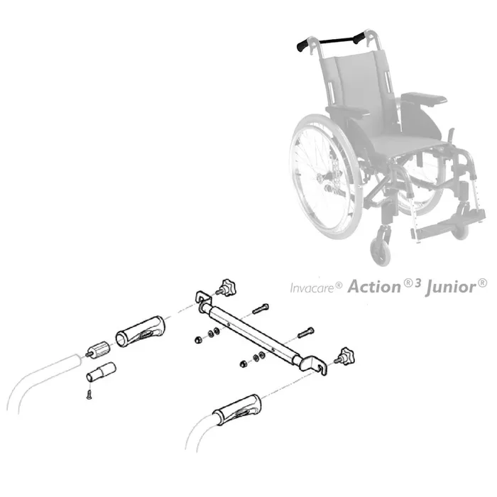 Tendeur de dossier télescopique pour Fauteuil roulant Action 3 Junior