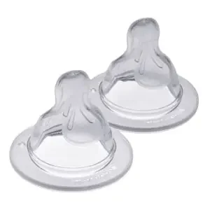 Tétine silicone – Débit rapide – Liquide épais – 6 mois et plus – Par 2