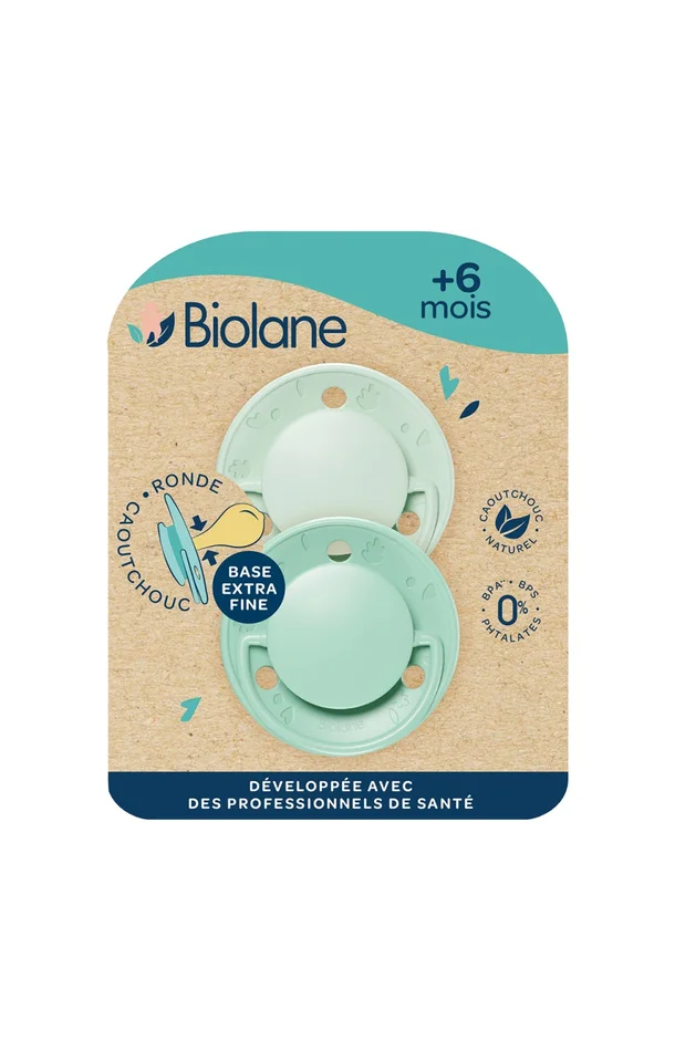 Tétines rondes – Originale – 6 mois et plus – Vert clair & foncé