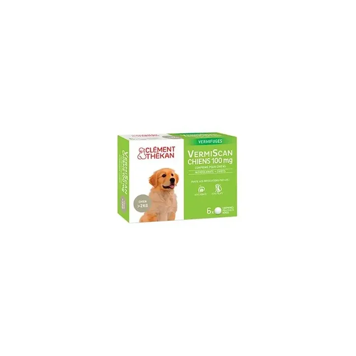 Thekan vermiscan vermifuges chiens 6 comprimes 100mg