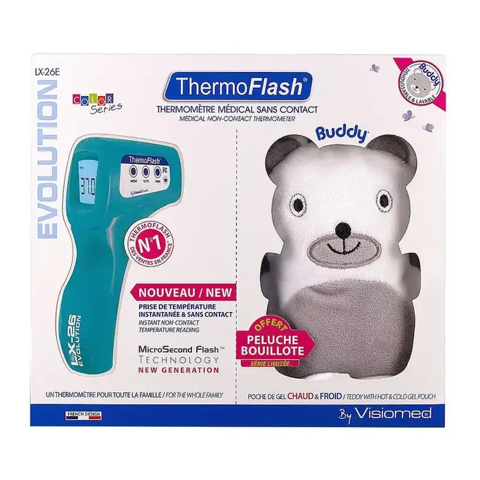 Thermoflash thermomètre sans contact LX-26 + bouillotte offerte Buddy