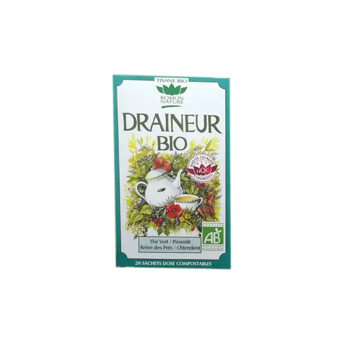 TISANE DRAINEUR BIO 20 sachets ROMON NATURE