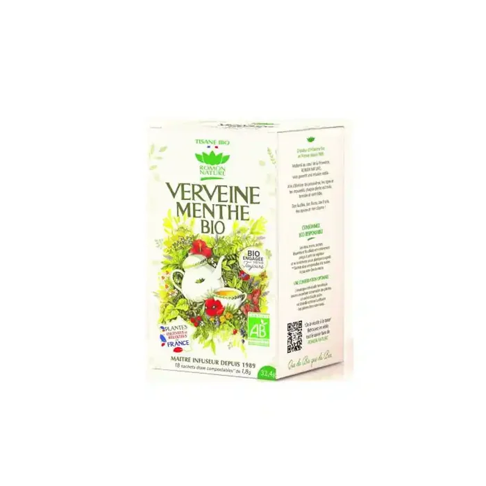 TISANE VERVEINE MENTHE BIO 18 SACHETS ROMON NATURE