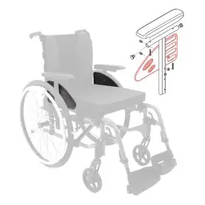 Tôle accoudoir noir Fauteuil Roulant Action 2ng ou 3ng