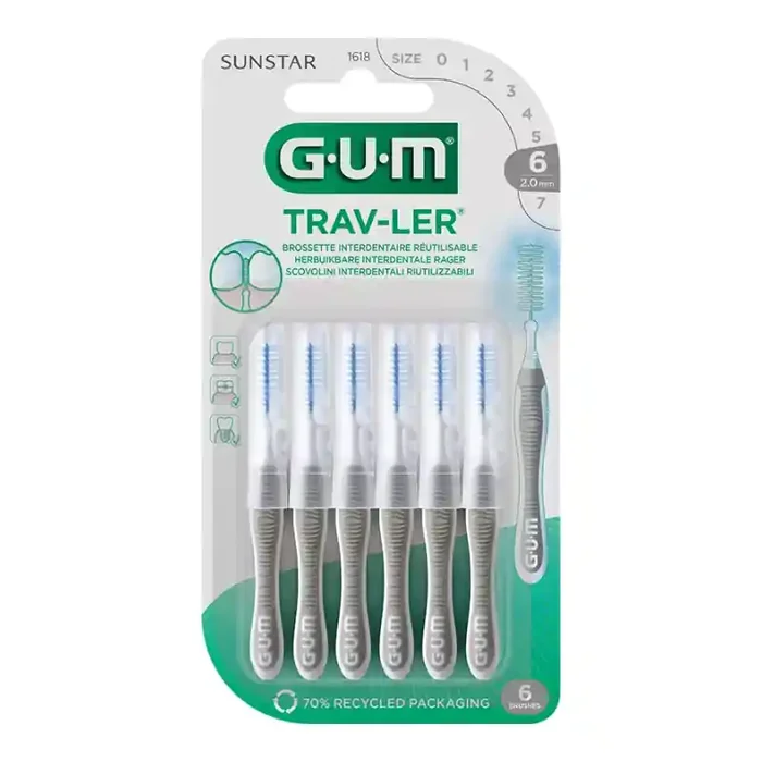 TRAV-LER BROSSETTES INTERDENTAIRES X 6 2mm GUM