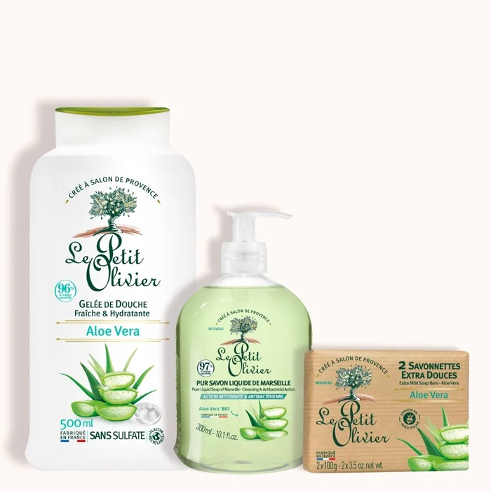 Trio Fraîcheur – Douche & Savon – Parfum Aloe Vera