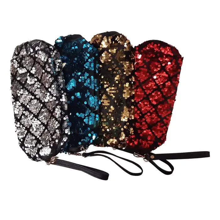 Trousse à paillettes avec dragonne – 1 compartiment
