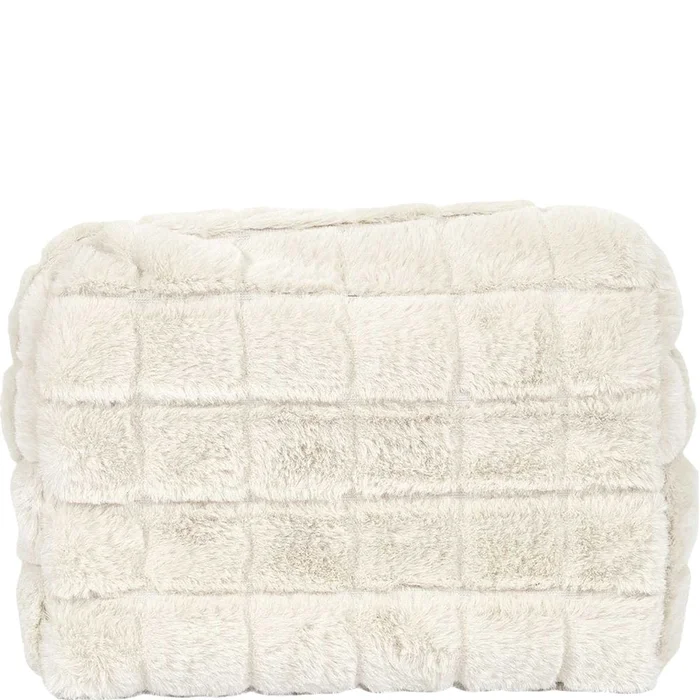 Trousse de maquillage – Fourrure synthétique – Blanc