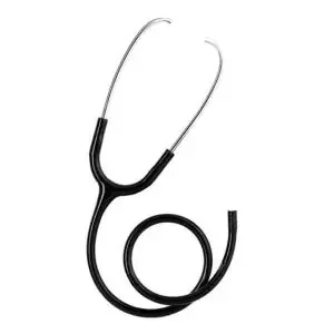 Tubulure simple conduit noire et Lyre chromée pour Stéthoscope Laubry