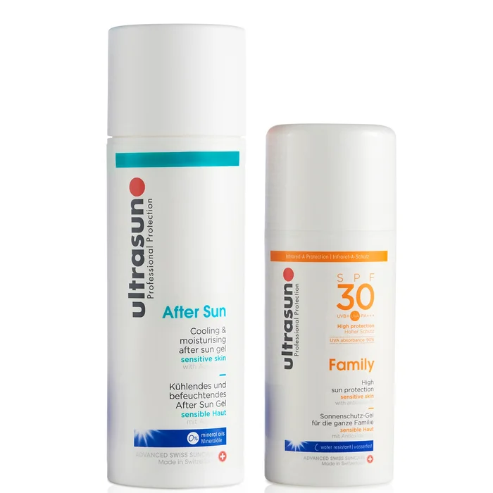 Ultrasun Famille SPF 30 – Super Sensible (100ml) et Ultrasun Après-soleil