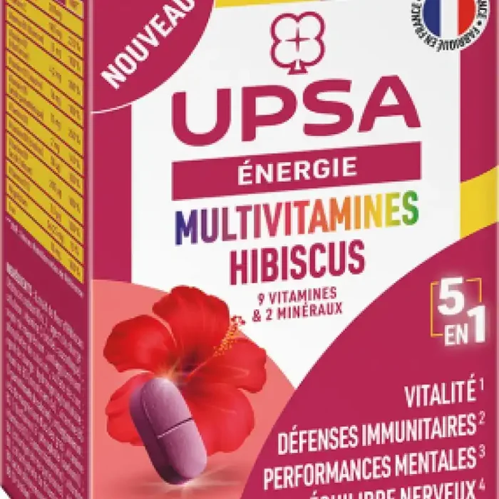 Upsa Energie Multivitamines Hibiscus – 30 comprimés à avaler