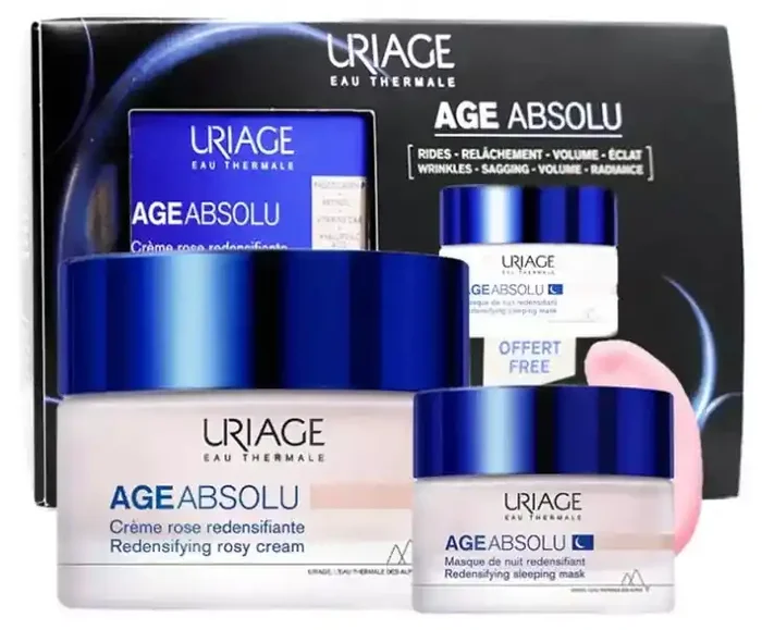 Uriage Age Absolu Coffret Redensifiant Crème Rose 50 ml + Masque de Nuit 15 ml Offert