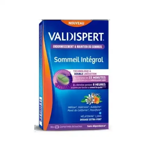 VALDISPERT SOMMEIL INTÉGRAL Mélatonine 1,9mg – 30 Comprimés