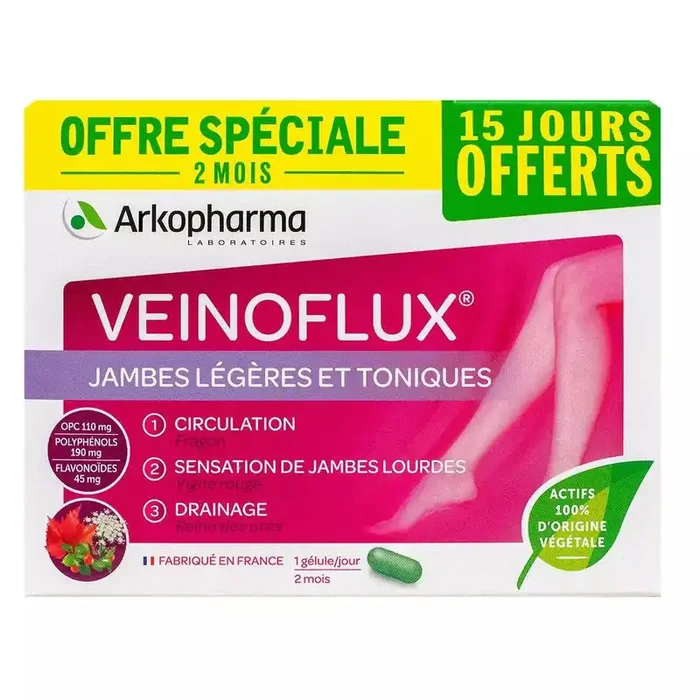 Veinoflux Jambes Légères et Toniques – 60 Gélules