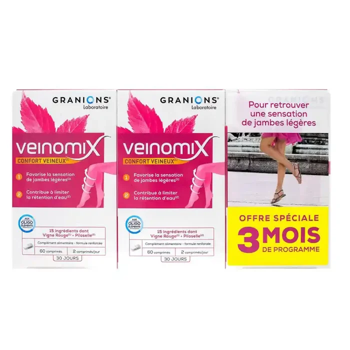 VEINOMIX CONFORT VEINEUX 3X60 COMPRIMES GRANIONS