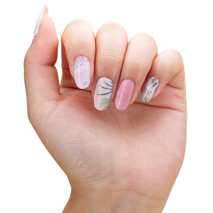 Vernis autocollant – Botanical pink – 16 bandes