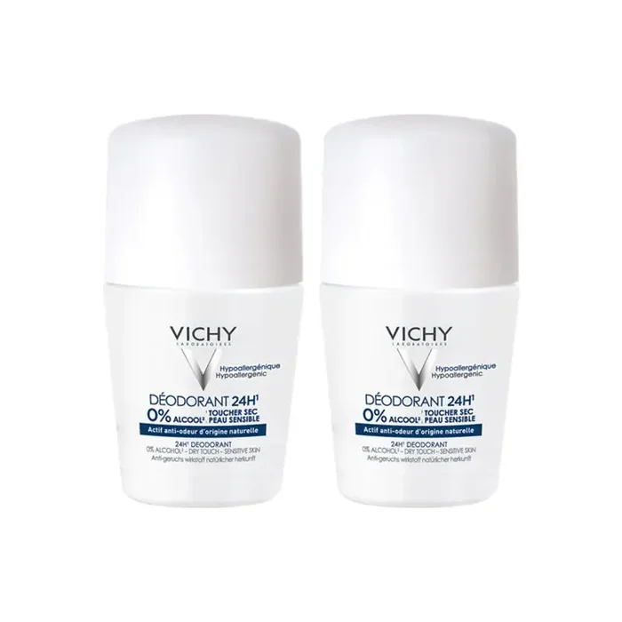 Vichy deodorant 24h toucher sec roll on 2x50ml
