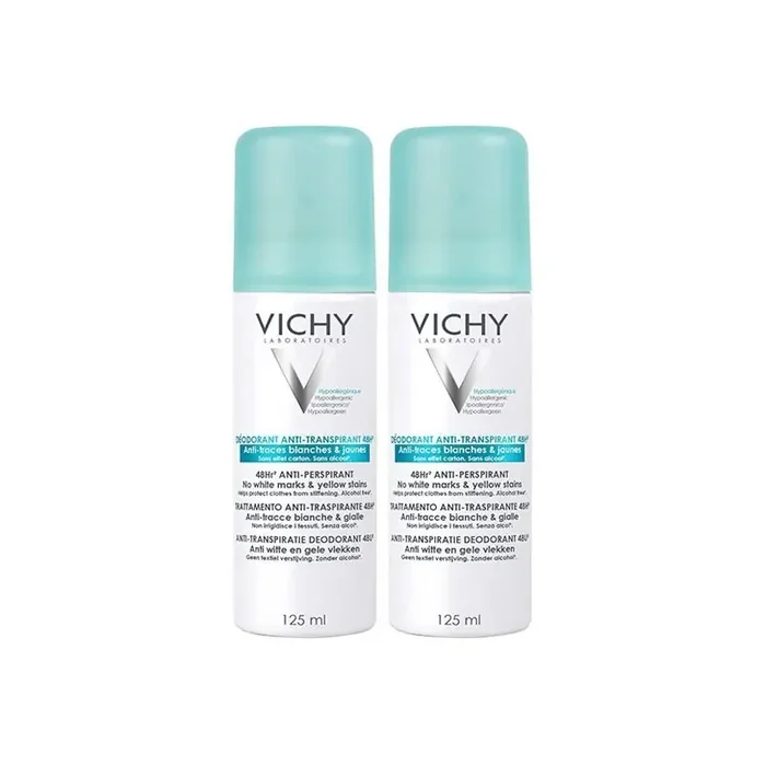 Vichy deodorant aerosol anti-transpirant 48h anti-trace 2x125ml