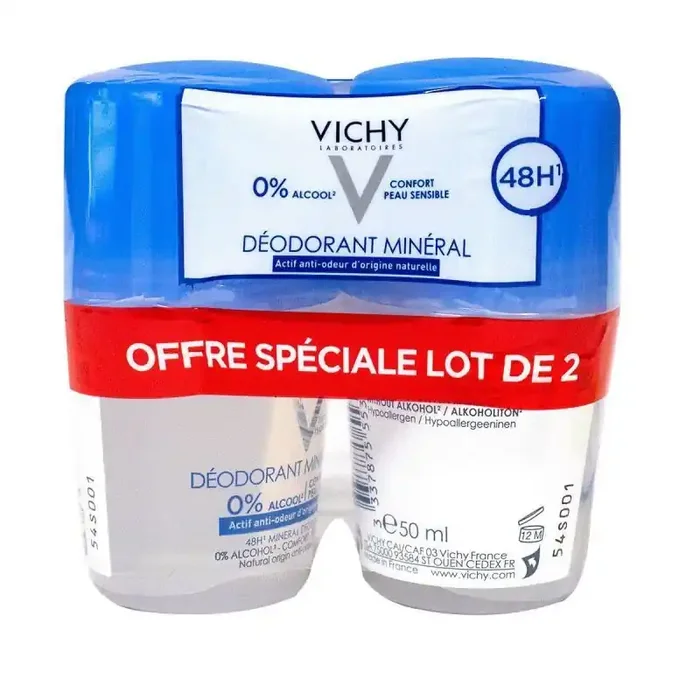 Vichy Deodorant Mineral Bille 48h 50mlx2