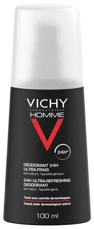 Vichy Homme Déodorant Vaporisateur Ultra-Frais 24H 100 ml